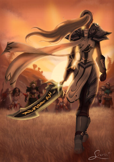 Digital Artwork of a mage casting some spell.