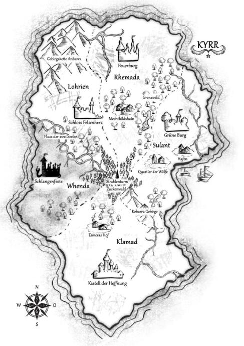 Illustrated fantasy map for a book.