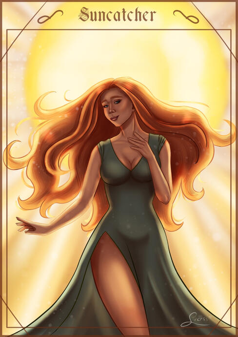 a young mage sitting on a stone casting fireball.