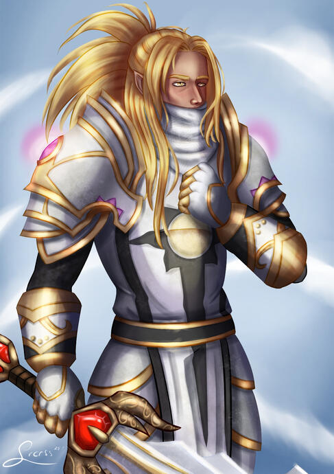 Artwork of a halfelf with heir alien-like pet, the sporebat.